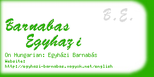 barnabas egyhazi business card