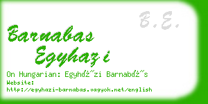 barnabas egyhazi business card